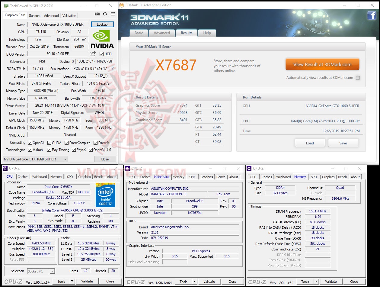 11x MSI Geforce GTX 1660 Super GAMING X Review