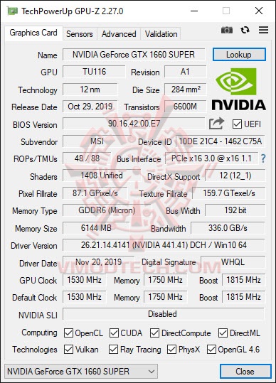 gpude MSI GeForce GTX 1660 Super VENTUS XS OC Edition Review