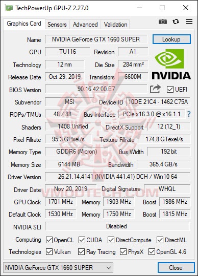 gpuoc MSI GeForce GTX 1660 Super VENTUS XS OC Edition Review