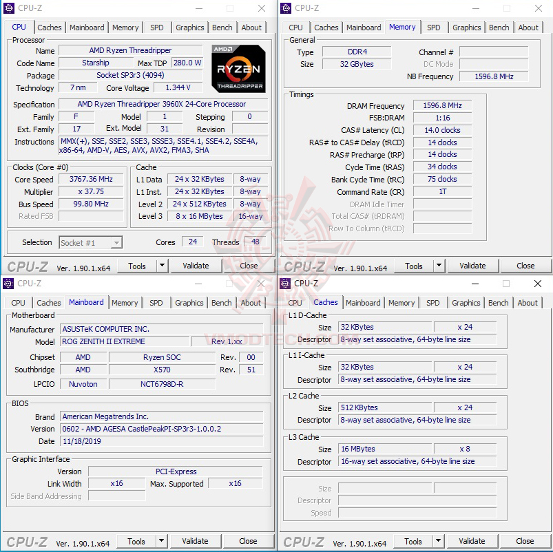 cpuid AMD RYZEN THREADRIPPER 3960X PROCESSOR REVIEW