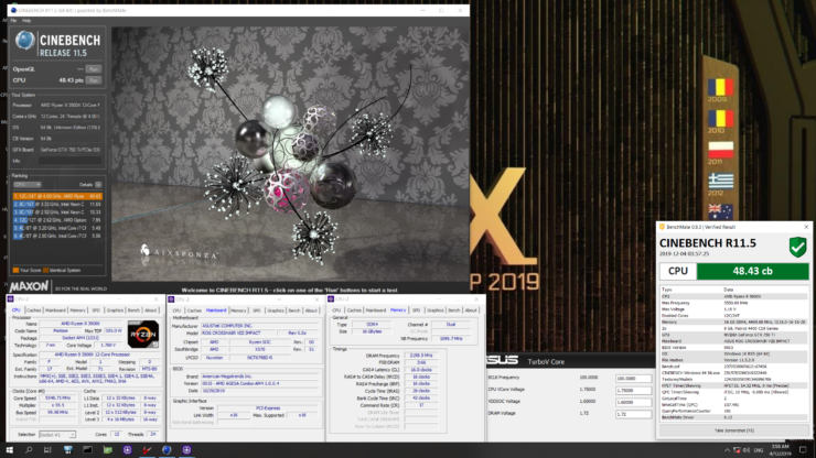 amd ryzen 9 3900x cinebench r115 world record 740x416 AMD Ryzen 9 3900X ถูกโอเวอร์คล๊อกไปที่ความเร็ว 5.62 GHz ด้วย Ln2 ด้วยนักโอเวอร์คล๊อกชาวออสเตรเลีย