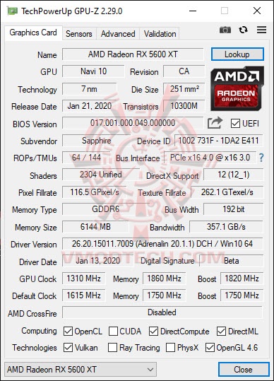 gpuoc Sapphire Radeon RX 5600 XT Pulse 6GB GDDR6 Review