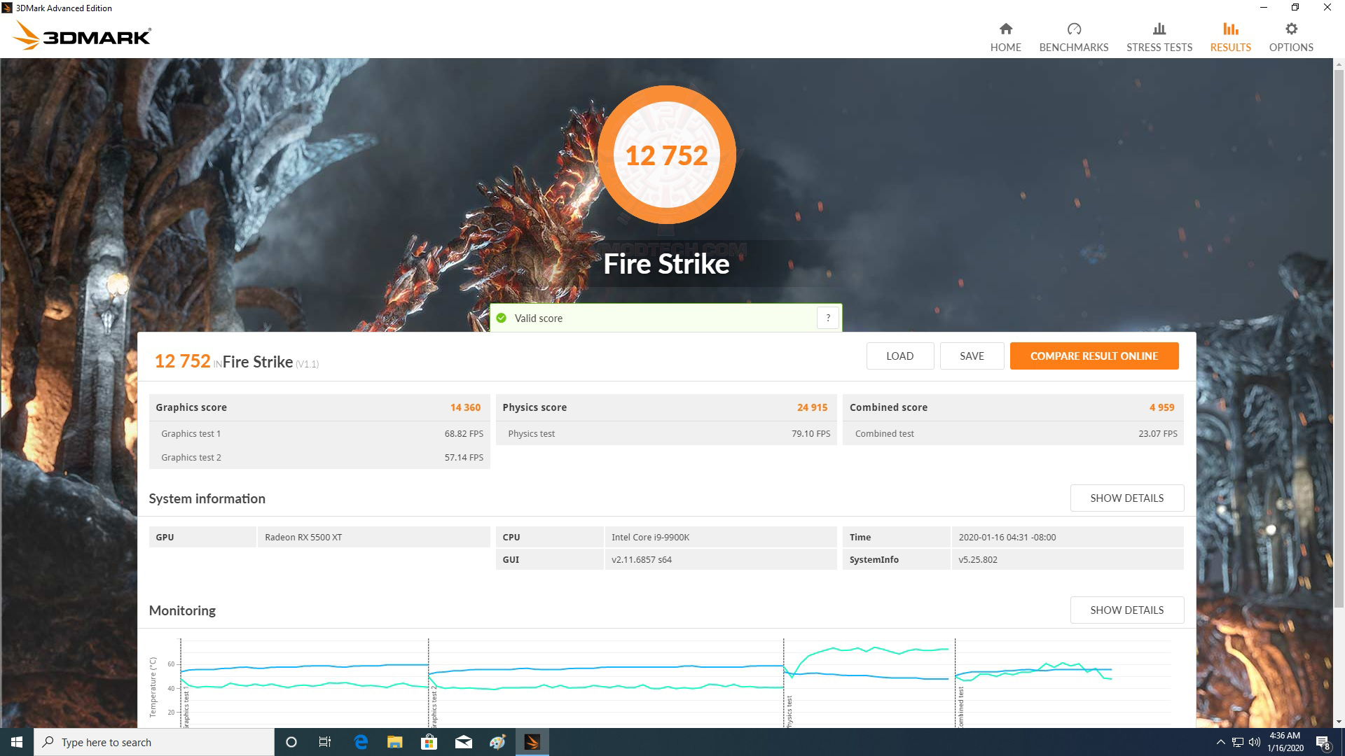 fire PowerColor Red Dragon Radeon RX 5500 XT Review