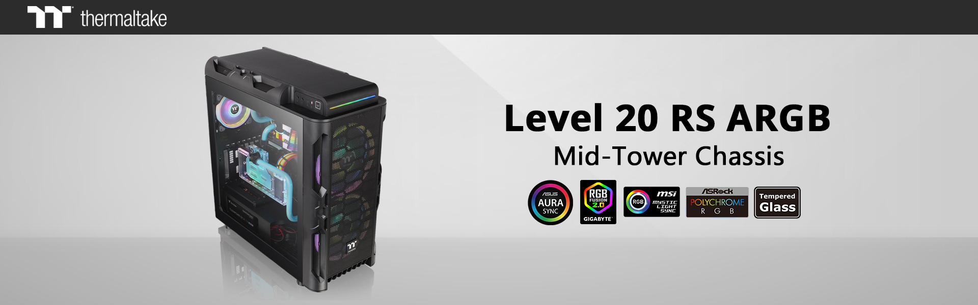 thermaltake new level 20 rs argb mid tower chassis 1 Thermaltake เปิดตัวเคส Level 20 RS ARGB Mid Tower Chassis รุ่นใหม่ล่าสุด ราคา3,XXXบาทต้นๆ 
