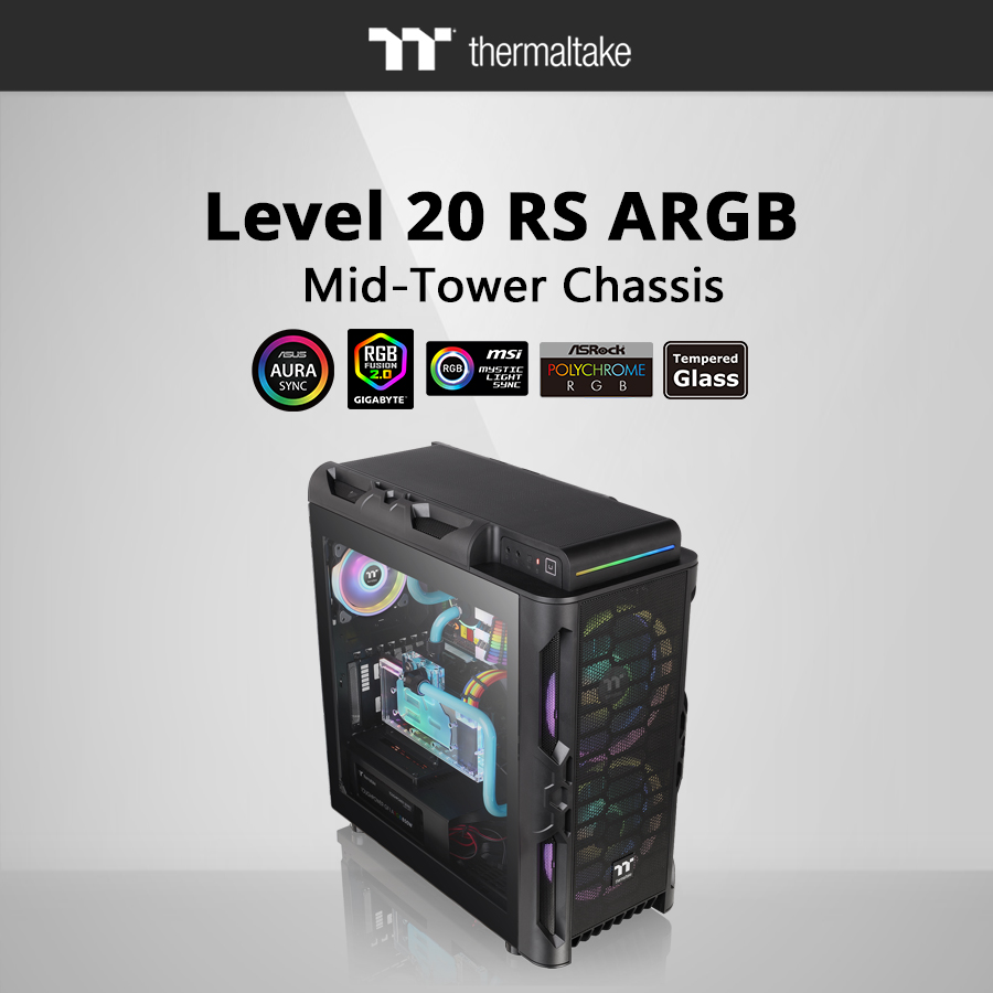 thermaltake new level 20 rs argb mid tower chassis 2 Thermaltake เปิดตัวเคส Level 20 RS ARGB Mid Tower Chassis รุ่นใหม่ล่าสุด ราคา3,XXXบาทต้นๆ 