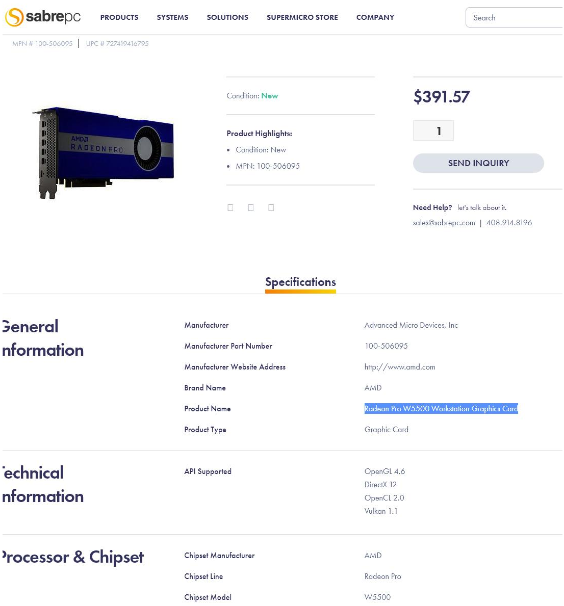 screenshot 2020 02 05 radeon pro w5500 workstation graphics card surfaces เผยภาพหลุดการ์ดจอ AMD Radeon Pro W5500 รุ่นใหม่ล่าสุดที่เป็นการ์ดจองาน Workstation ราคาประมาณ 12,XXXบาท