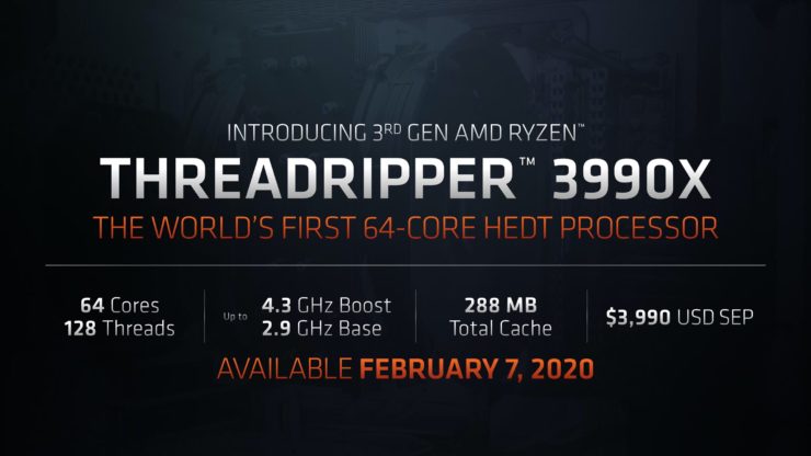 amd ryzen threadripper 3990x 740x416 หลุดผลทดสอบ AMD Ryzen Threadripper 3990X 64C/128T อย่างไม่เป็นทางการในโปรแกรม SiSoftware benchmark
