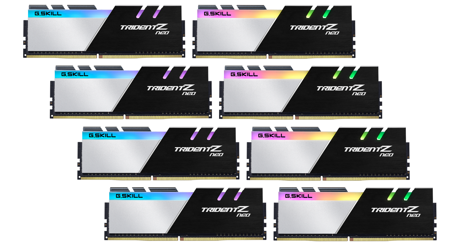gskill tridentz neo G.SKILL เปิดตัวแรมรุ่นใหม่ล่าสุด G.SKILL Trident Z Neo DDR4 3600 CL16 20 20 256GB (32GBx8) 1.35V ที่ออกแบบมาให้ใช้งานในแพลตฟอร์ม AMD Ryzen Threadripper 3990X 