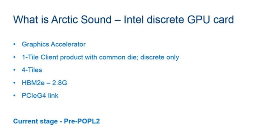 intel xe 4 tiles 512eu ats deployment arctic sound 1 850x443 หลุดข้อมูลการ์ดจอ Intel Xe ในรุ่น Arctic Sound มีจำนวนคอร์ 512 EUs ใช้แรม HBM2e 2.8G อัตราการบริโภคไฟ 500W TDP