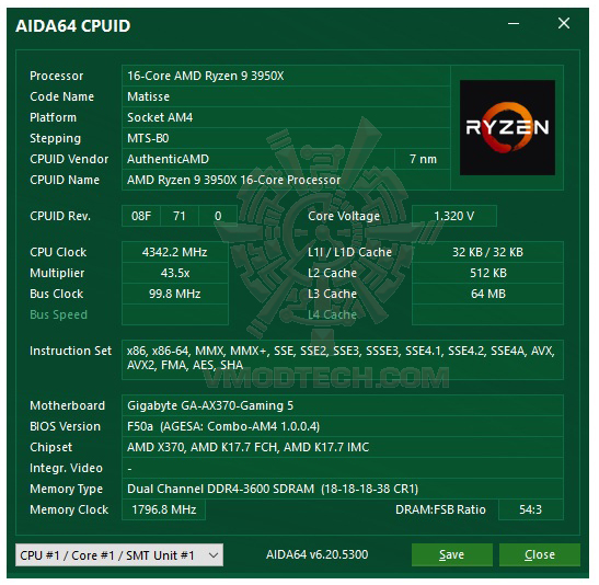 aida64 AMD RYZEN 9 3950X PROCESSOR REVIEW 
