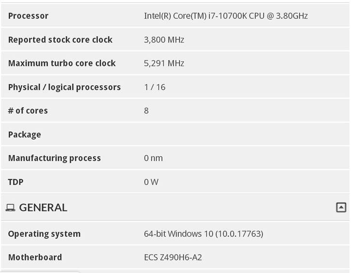 untitled 11 หลุดผลทดสอบ Intel Core i7 10700K อย่างไม่เป็นทางการ มีจำนวนคอร์ 8C/16T ความเร็วสูงสุดถึง 5.3Ghz กันเลยทีเดียว!!