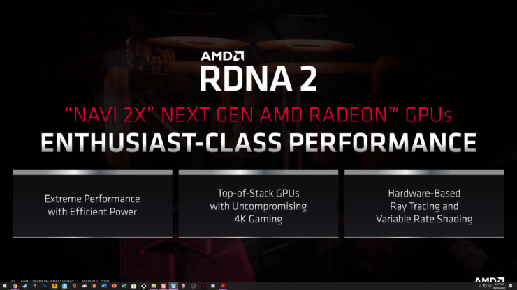amd r dna2 navi 2x family 2 740x416 AMD ประกาศเปิดตัวการ์ดจอรุ่นถัดไป Radeon RX “Navi 2x” ที่ใช้เทคโนโลยี RDNA2 ประสิทธิภาพแรงขึ้น 50% เทียบวัตต์ต่อวัตต์มาพร้อมฟีเจอร์ Ray Tracing , VRS และอื่นๆอีกมากมาย