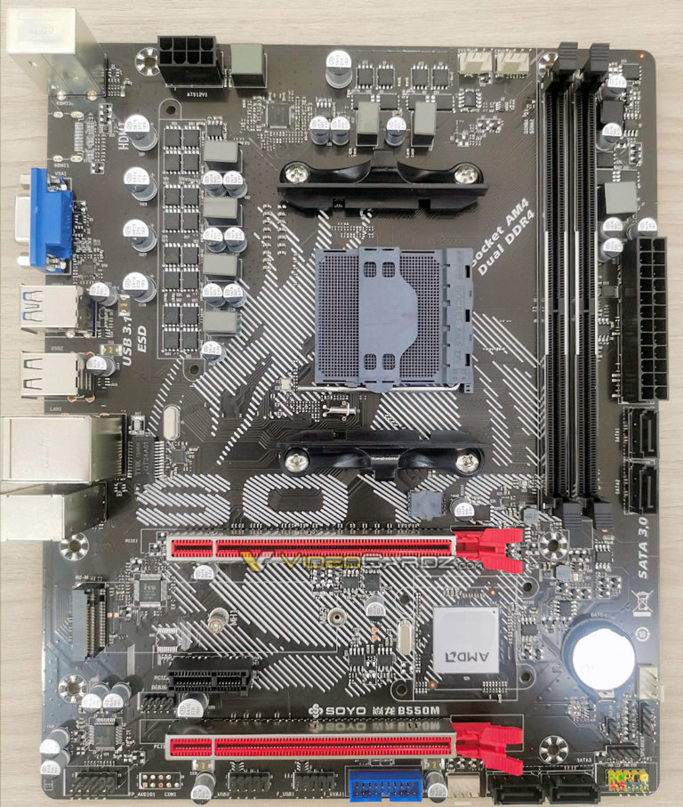 soyo amd b550m motherboard 768x907 เผยภาพหลุดเมนบอร์ด AMD B550 รุ่นใหม่ล่าสุดที่ยังไม่เปิดตัวอย่างเป็นทางการ 
