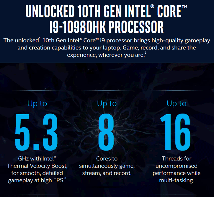 untitled 1 เผยภาพสไลด์ซีพียู Intel Core i9 10980HK ใช้งานในโน๊ตบุ๊คประสิทธิภาพสูงที่มีความเร็วสูงสุดถึง 5.3Ghz กันเลยทีเดียว 