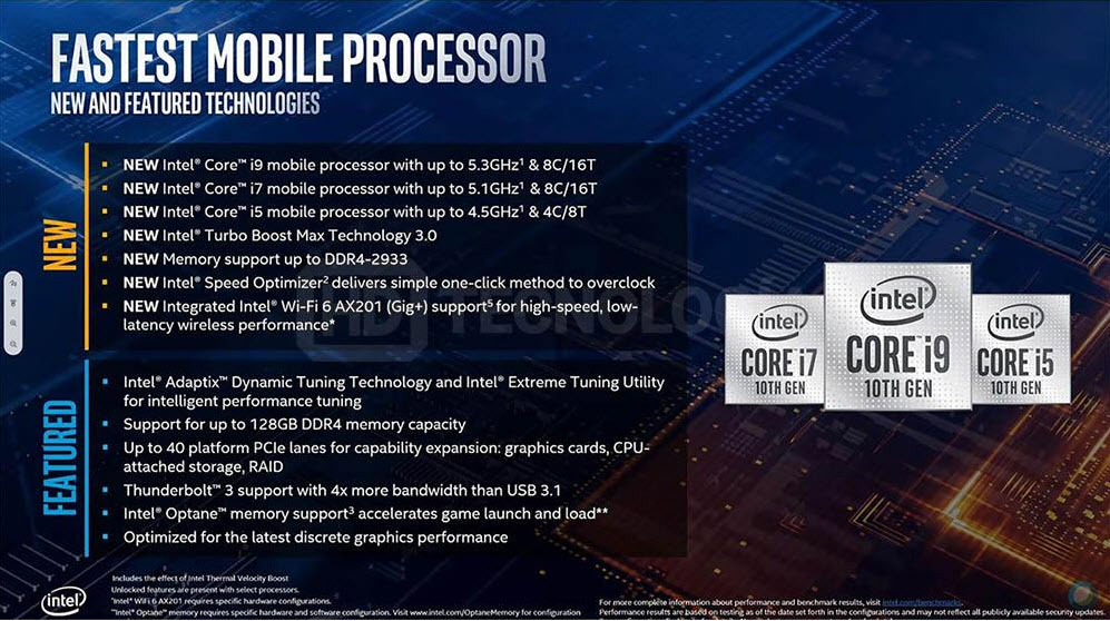 2020 04 01 15 38 26 หลุดสเปคซีพียู Intel Comet Lake H รุ่นที่ 10 ทั้ง 6รุ่นที่ใช้งานกับโน๊ตบุ๊คอย่างไม่เป็นทางการ  