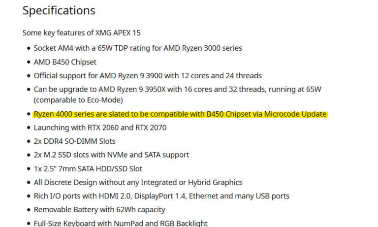 amd ryzen 4000 vermeer b450 support 768x461 ลือ!! สาวก AMD อาจมีเฮ!! เมนบอร์ดซ็อกเก็ต AM4 รุ่นเก่าอาจจะรองรับการทำงานซีพียู AMD Ryzen 4000ซีรี่ย์ สถาปัตย์ ZEN3 รุ่นใหม่ได้