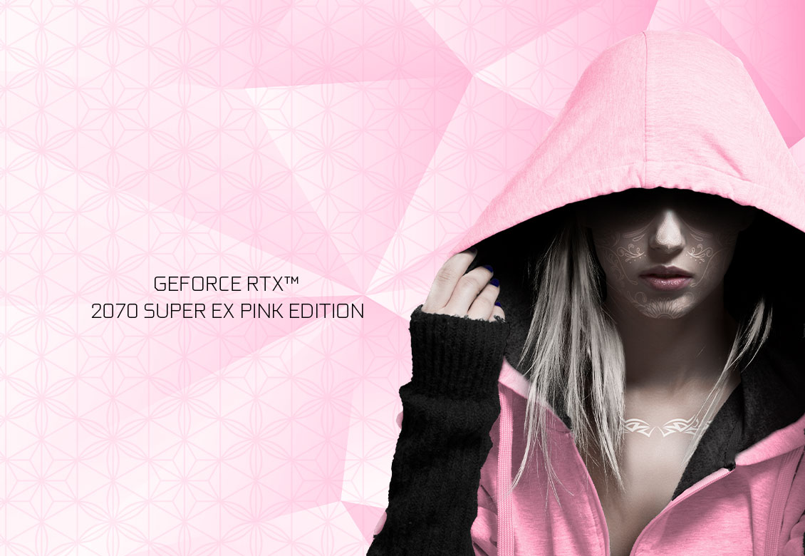 pink card long banner 2070sp 01 สายมุ้งมิ้งต้องมา!! GALAX เปิดตัวการ์ดจอ GALAX GeForce RTX 2070 Super EX (1 Click OC) PINK Edition มาในแนวสีชมพูทั้งใบสวยงามจัดเต็ม 