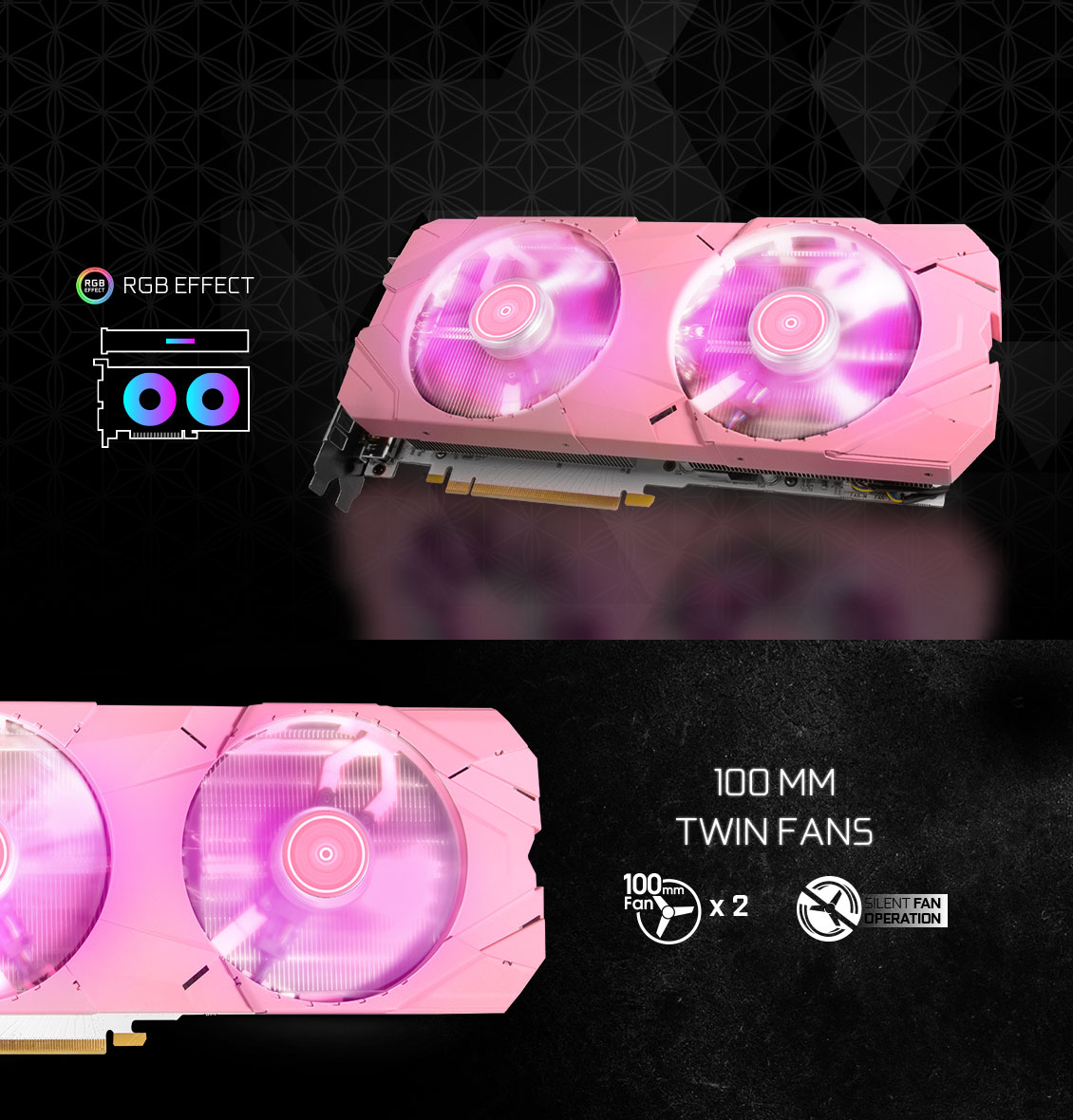 pink card long banner 2070sp 02 สายมุ้งมิ้งต้องมา!! GALAX เปิดตัวการ์ดจอ GALAX GeForce RTX 2070 Super EX (1 Click OC) PINK Edition มาในแนวสีชมพูทั้งใบสวยงามจัดเต็ม 