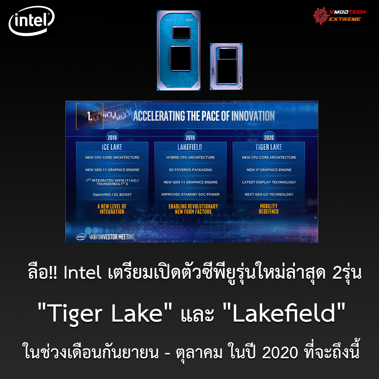 intel tiger lake sep oct 2020 ลือ!! Intel เตรียมเปิดตัวซีพียู Tiger Lake และ Lakefield ในช่วงเดือนกันยายน   ตุลาคม ในปี 2020 ที่จะถึงนี้ 