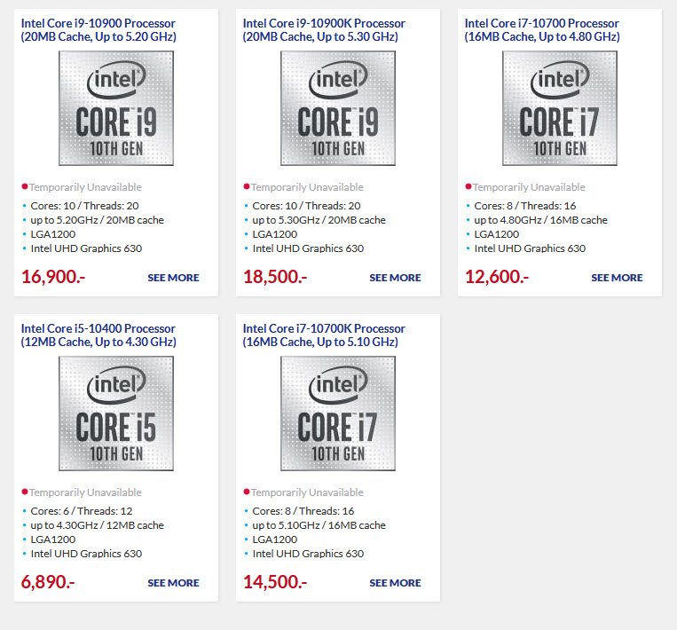 2020 05 14 21 25 30 ราคาไทยมาอีกแล้ว!! ซีพียู Intel 10th Gen ทั้ง 11รุ่นตั้งแต่ Core i9 , Core i7 , Core i5 และ Core i3 ทั้งรหัส K , KF , F และ Non K พร้อมวางจำหน่ายเร็วๆนี้ 