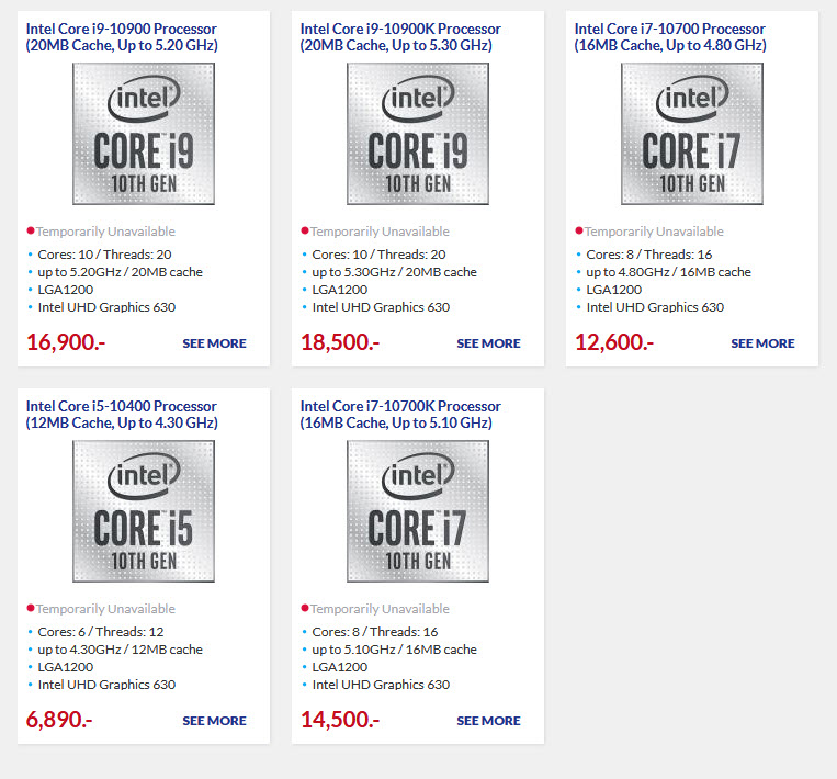 2020-05-14_21-25-30 2020 05 14 21 25 30 ราคาไทยมาอีกแล้ว!! ซีพียู Intel 10th Gen ทั้ง 11รุ่นตั้งแต่ Core i9 , Core i7 , Core i5 และ Core i3 ทั้งรหัส K , KF , F และ Non K พร้อมวางจำหน่ายเร็วๆนี้