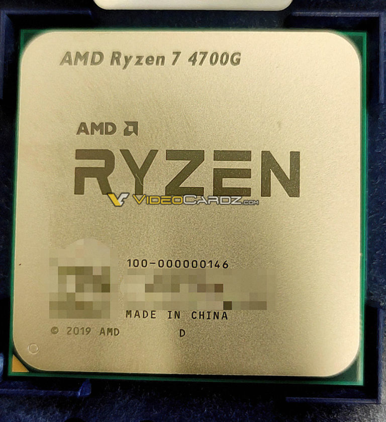 amd ryzen 7 4700g 1 768x838 หลุด!! รูปซีพียู AMD Ryzen 7 4700G สถาปัตย์ ZEN2 ขนาด 7nm ในรหัส Renoir มาพร้อมกราฟฟิก Vega ในตัว 