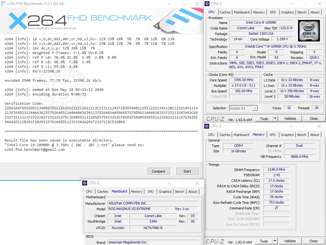 x264 ASUS ROG MAXIMUS XII EXTREME REVIEW