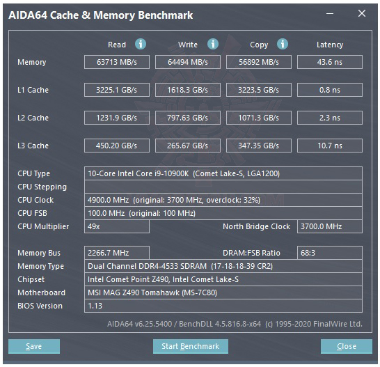 mem MSI MAG Z490 TOMAHAWK REVIEW
