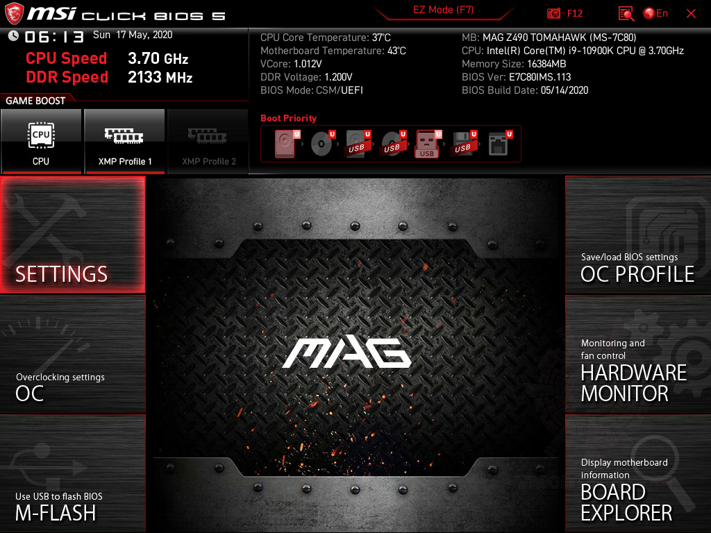 msi snapshot MSI MAG Z490 TOMAHAWK REVIEW