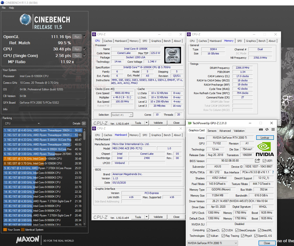 c11 oc MSI MEG Z490 ACE REVIEW