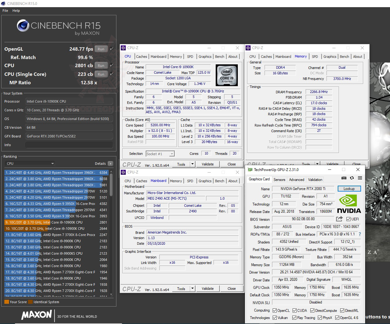 c15 oc MSI MEG Z490 ACE REVIEW