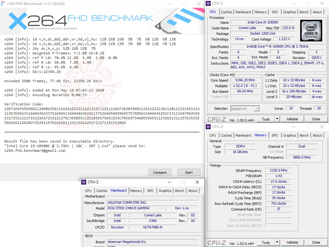 x264 1 ASUS ROG STRIX Z490 E GAMING REVIEW
