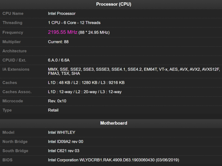 intel-ice-lake-cpu-z-768x575 intel ice lake cpu z 768x575 หลุดผลทดสอบซีพียู Intel Ice Lake SP ในรหัส “Whitley” สถาปัตย์ขนาด 10nm จำนวนคอร์ 24C/48T ในโปรแกรม Geekbench และ Sisoft Sandra อย่างไม่เป็นทางการ