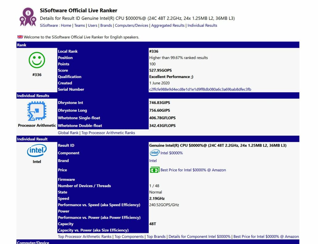 intel-whitley-sp-cpu-24-core-leaked-sisoft-1030x791 intel whitley sp cpu 24 core leaked sisoft 1030x791 หลุดผลทดสอบซีพียู Intel Ice Lake SP ในรหัส “Whitley” สถาปัตย์ขนาด 10nm จำนวนคอร์ 24C/48T ในโปรแกรม Geekbench และ Sisoft Sandra อย่างไม่เป็นทางการ