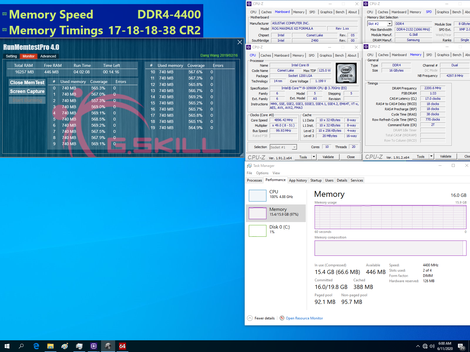 03-4400-c17-8gx2-asus-rog-maximus-xii-formula 03 4400 c17 8gx2 asus rog maximus xii formula G.SKILL เปิดตัวแรม G.SKILL Trident Z Royal DDR4 4400 CL17 ความจุ 16GB และ 32GB รุ่นใหม่ล่าสุดรองรับการทำงานซีพียู Intel 10th Gen จัดเต็มด้วยชิป Samsung B die ICs ออกแบบมาใช้งานในเมนบอร์ดแพลตฟอร์ม Z490 โดยเฉพาะ!!!