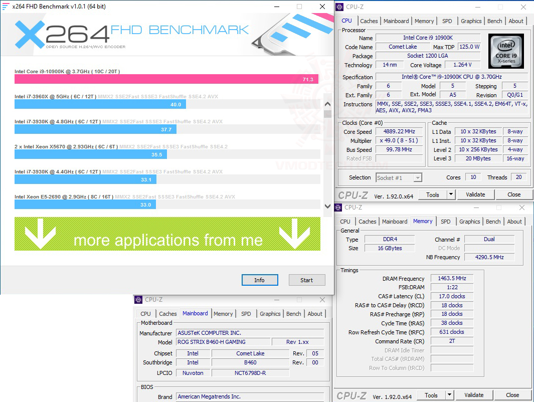x264 ASUS ROG STRIX B460 H GAMING REVIEW