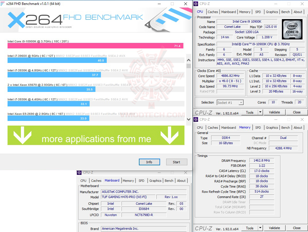 x264 ASUS TUF GAMING H470 PRO (WI FI) REVIEW