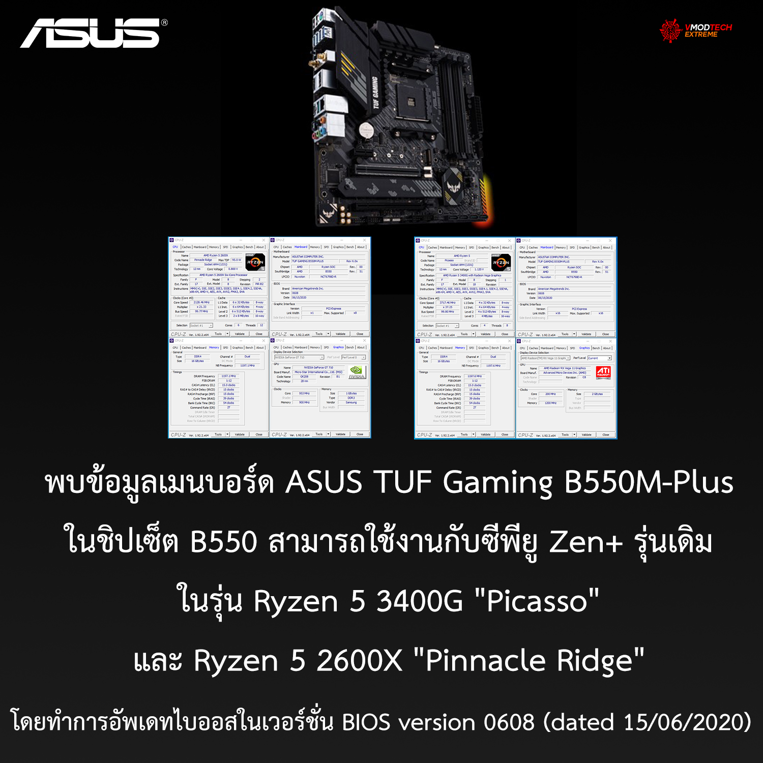 พบข้อมูลเมนบอร์ด AMD B550 สามารถใช้งานกับซีพียู Zen+ ในรุ่น Ryzen 5 3400G 