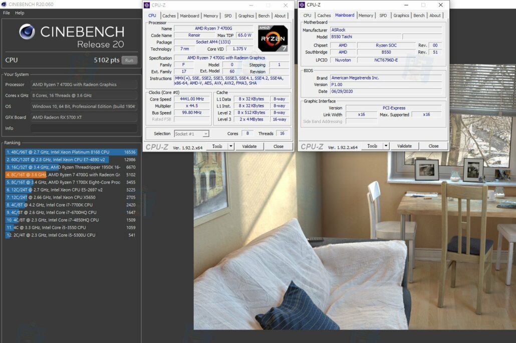 amd ryzen 7 4700g 8 core renoir apu cinebench r20 performance benchmark 1 1030x686 หลุด!! ผลทดสอบซีพียู AMD Ryzen 7 4700G ในรหัส Renoir สถาปัตย์ ZEN2 ขนาด 7nm เป็นซีพียู APU รุ่นใหม่ล่าสุด 8C/16T บริโภคไฟ 65W TDP คาดพร้อมจะเปิดตัวในเร็วๆนี้