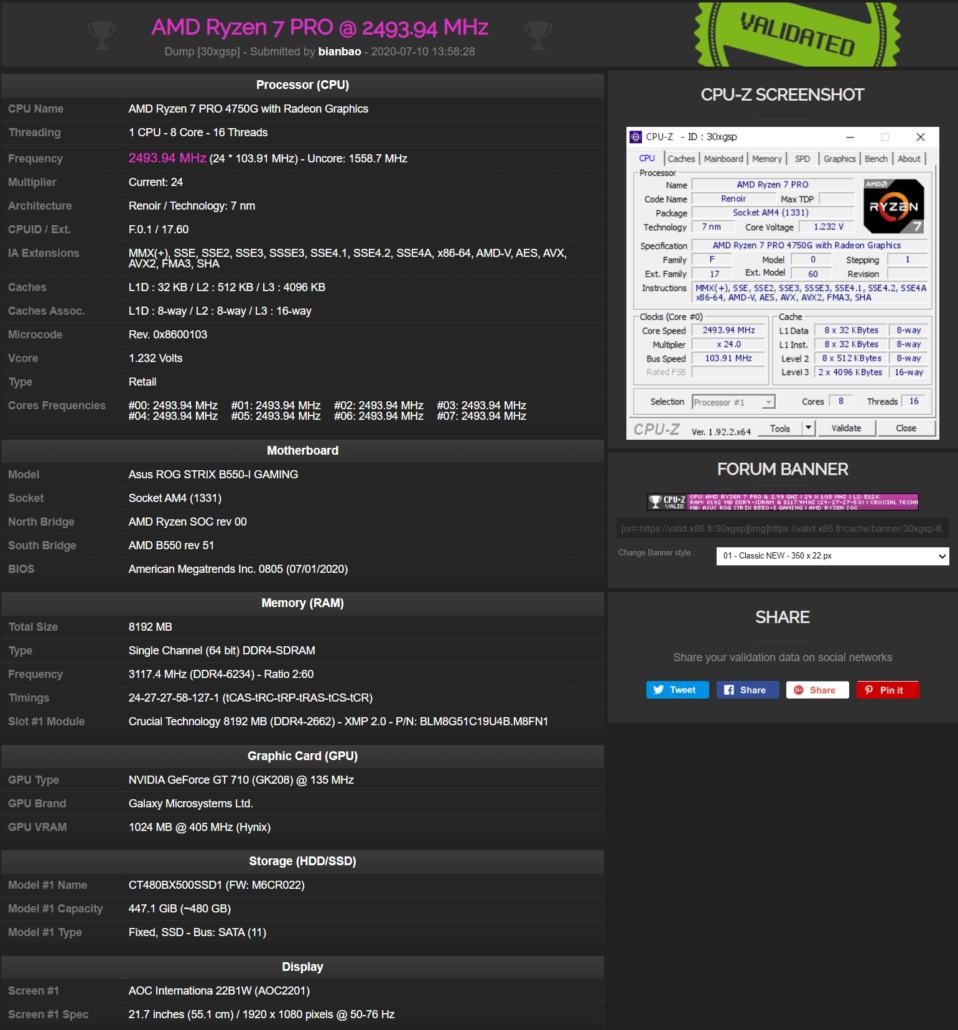 amd-ryzen-7-4750g-ddr4-6200-mhz-memory-overclock-958x1030 amd ryzen 7 4750g ddr4 6200 mhz memory overclock 958x1030 เอซุสจัดหนักโอเวอร์คล๊อกซีพียู AMD Ryzen 7 4750G รุ่นใหม่ล่าสุดกับเมนบอร์ด ASUS ROG STRIX B550 I Gaming ทะลุบัสแรม 6234Mhz กันเลยทีเดียว