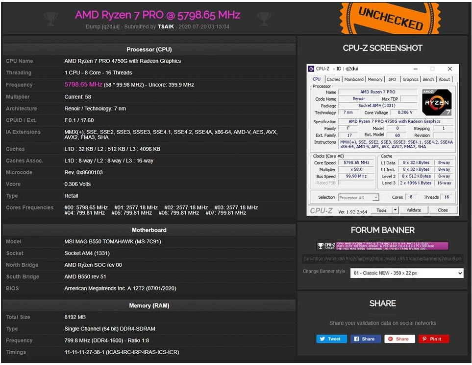 2020-07-23_10-09-14 2020 07 23 10 09 14 MSI โชว์โหดโอเวอร์คล๊อกซีพียู Ryzen 7 PRO 4750G ทะลุความเร็ว 5.8Ghz ด้วย Ln2 และโอเวอร์คล๊อกบัสแรมทะลุ 6118Mhz กันเลยทีเดียว!!!