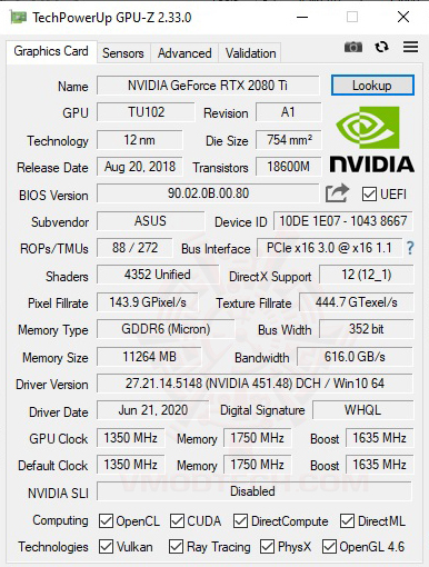 gpuz ASUS ROG STRIX B550 F GAMING WIFI REVIEW