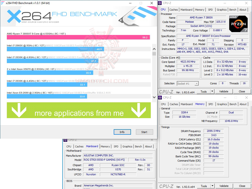 x264 ASUS ROG STRIX B550 F GAMING WIFI REVIEW