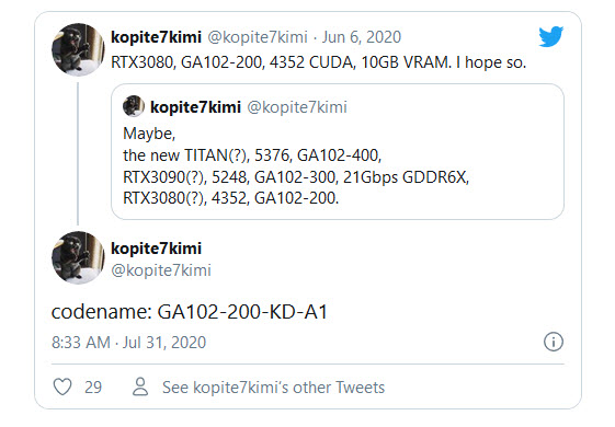 2020 08 01 20 59 31 ลือ!! NVIDIA GeForce RTX 3080 ประสิทธิภาพแรงกว่า RTX 2080 Ti มากถึง 35% กันเลยทีเดียว
