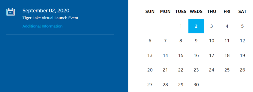 intel-tiger-lake-launch-september-2020-850x310 intel tiger lake launch september 2020 850x310 Intel ประกาศพร้อมเปิดตัวซีพียู Intel Tiger Lake สถาปัตย์ขนาด 10nm รุ่นใหม่ล่าสุดในวันที่ 2กันยายน 2020 ที่จะถึงนี้