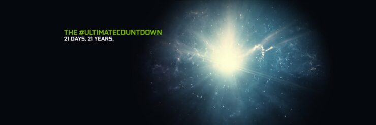 nvidia ampere launch official rtx 3000 series 740x247 Nvidia ปล่อยตัวอย่างปริศนาแรก “21 Days. 21 years.” ที่คาดว่าอาจจะเป็นวันเปิดตัวการ์ดจอ GeForce RTX 30ซีรี่ย์ สถาปัตย์ “Ampere” 