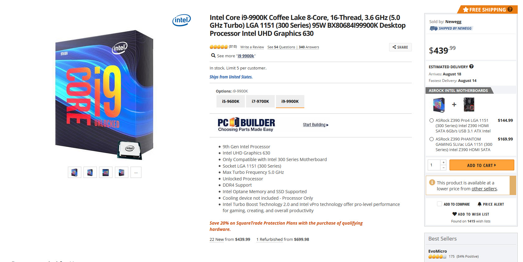 2020-08-12_11-33-29 2020 08 12 11 33 29 ซีพียู Intel 9th Gen ลดราคาลง 25% ในเว็บไซต์ออนไลน์ต่างประเทศ