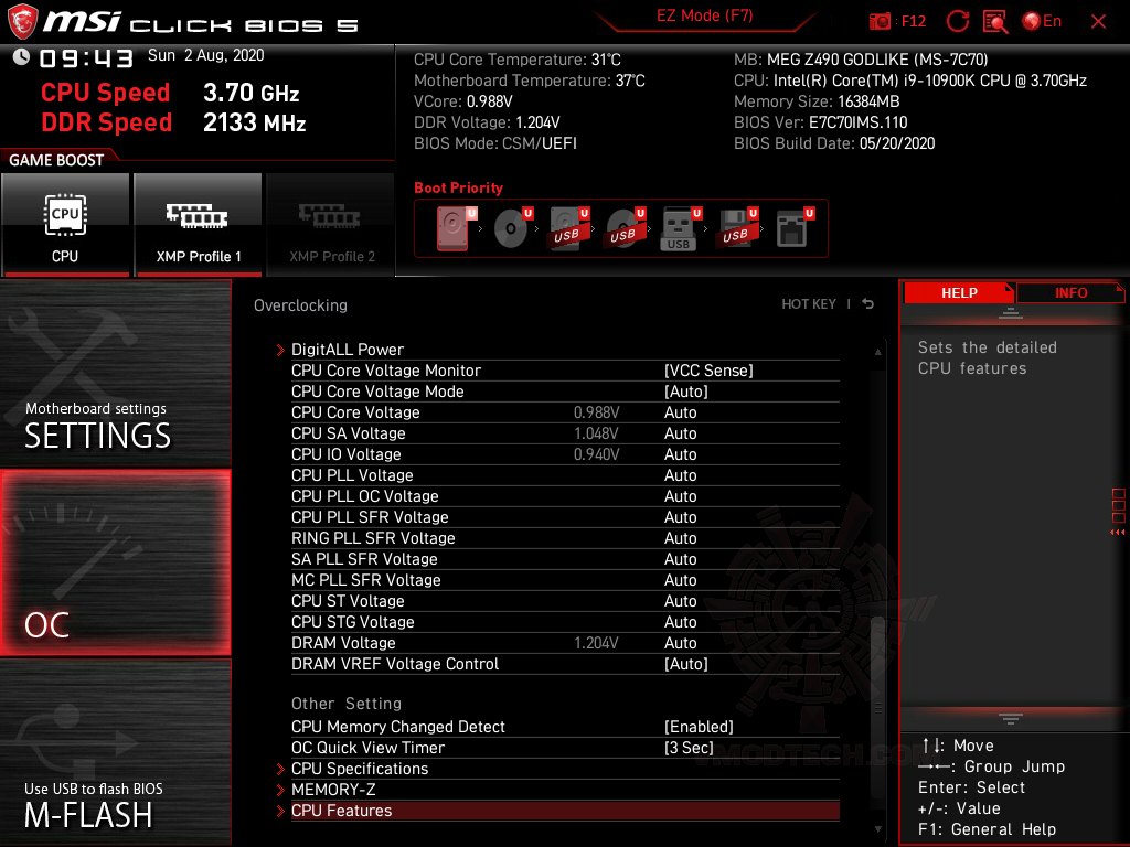 msi snapshot 33 MSI MEG Z490 GODLIKE REVIEW