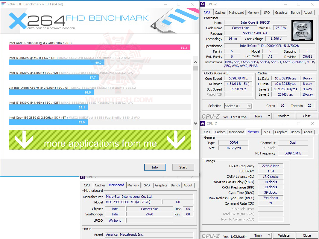 x264 MSI MEG Z490 GODLIKE REVIEW
