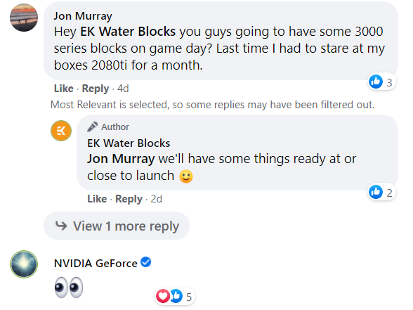 ewkb-geforce-rtx-30-teaser ewkb geforce rtx 30 teaser EK เผยเตรียมพร้อมเปิดตัวบล๊อกน้ำ Water Blocks รุ่นใหม่ที่คาดว่ารองรับการ์ดจอ Nvidia GeForce RTX 30ซีรี่ย์ที่กำลังจะเปิดตัวเร็วๆนี้